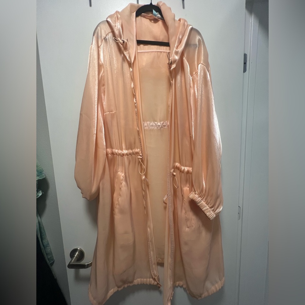 Women's Cinched Waist Hooded Organza Jacket - Future Collective with Gabriella K